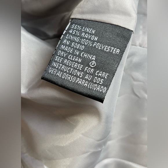 NWT KASPER Women’s Gray Double Breasted Three Button Linen Blazer Size‎ 16 - Picture 14 of 14